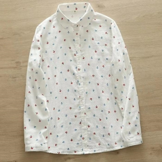 [애슬릿] 컬러 버섯 패턴 화이트 면 여성 셔츠 (12364367), 40200원, 신세계TV쇼핑