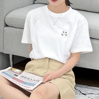 [험블] 여자 흰 면티 라운드 반팔 티셔츠, 14900원, GSSHOP