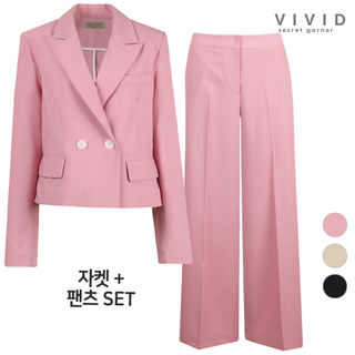 VIVID SET 여성 위너여름 정장 숏자켓+통팬츠 세트, 139900원, CJ온스타일