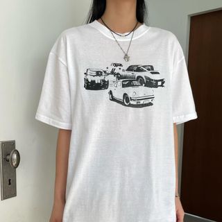 1300K 여자 수학여행코디 프린팅 루즈핏 면 반팔티 흰 티셔츠, 12800원, CJ온스타일