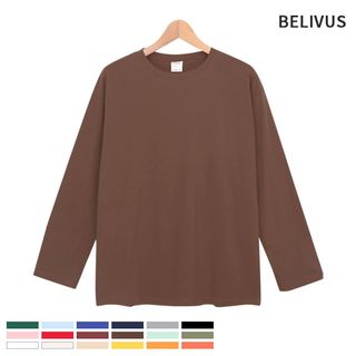 [하프클럽/빌리버스]빌리버스 남자 티셔츠 BTT076 남성 라운드 무지 긴팔티, 14800원, CJ온스타일