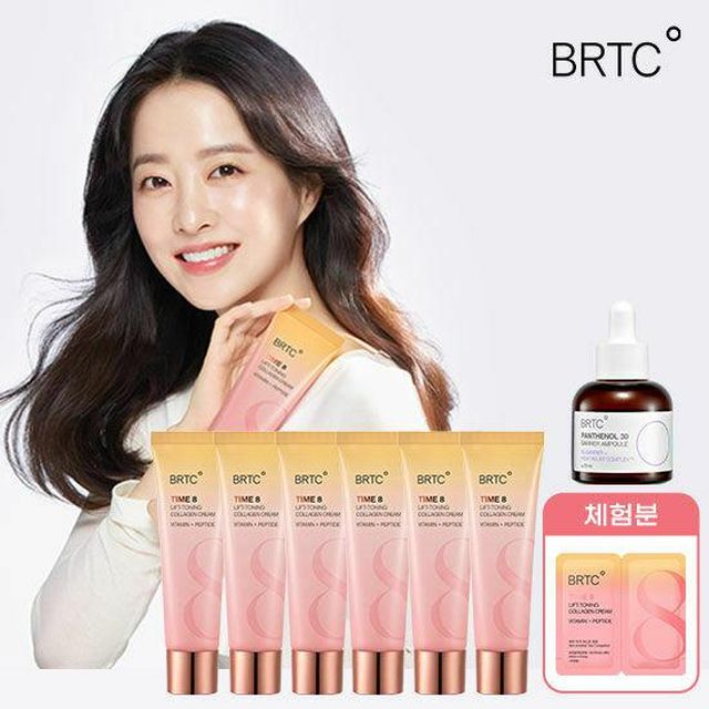 박보영의 선택 하룻밤 사이에 화사탱탱해지는 피부 BRTC 타임8 리프토닝 비타콜라겐 크림팩 기본(크림팩 6개+앰플 1개)