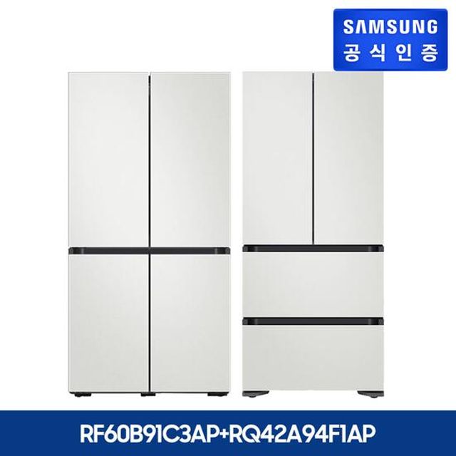[키친핏] 삼성 비스포크 코타 냉장고 4도어 + 김치냉장고 4도어 [RF60B91C3AP+RQ42A94F1AP] + 전자레인지