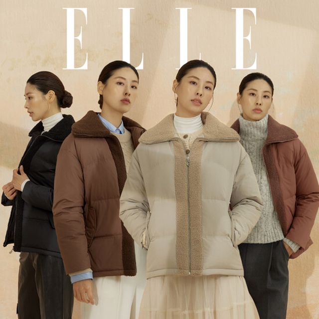 [ELLE]엘르 뽀글이카라 덕다운점퍼