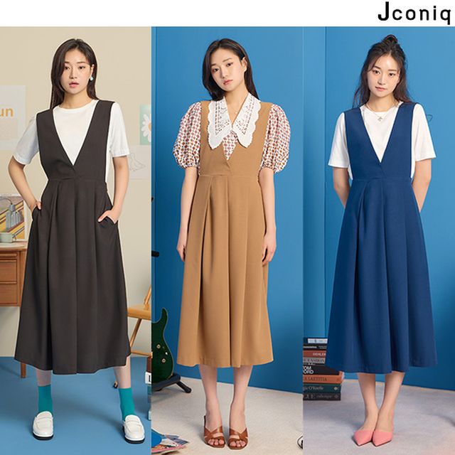 [23SS 최신상] 제이코닉 슬리브리스원피스+티셔츠 SET