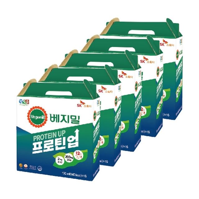 [베지밀] 베지밀 프로틴업 고단백 두유 80팩(16팩*5박스)(소비기한 24년6월26일 까지)