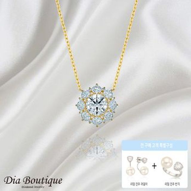 (방송에서만)다이아부티크 18K 피오레 랩그로운 다이아몬드1.88캐럿 목걸이+리얼진주set(귀걸이+반지)