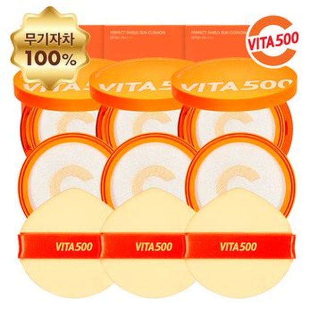 비타500 온가족선쿠션 기본구성(본품+리필)X3