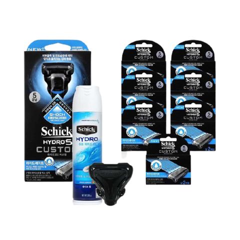 쉬크 하이드로5 커스텀 하이드레이트 싱글팩(면도기1+날15+폼1+케이스1).
