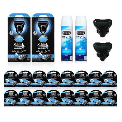 쉬크 하이드로5 커스텀 하이드레이트 패밀리팩(면도기2+날34+폼2+케이스2).