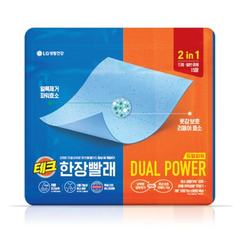 테크 한장빨래 듀얼파워 1팩(15매)
