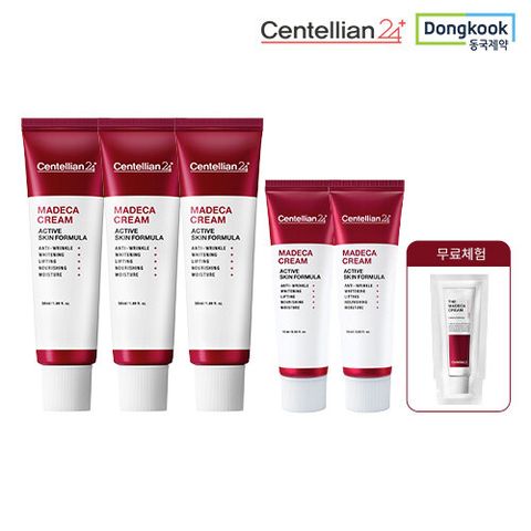 [기본] 동국제약 마데카 크림 총 5개 (대3+중2) + 무료체험분