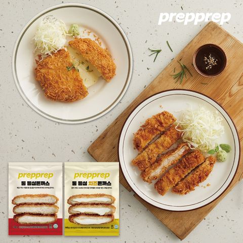 프렙프렙튀겨나온 통등심 돈까스 X 8팩 + 치즈돈까스 x 8팩