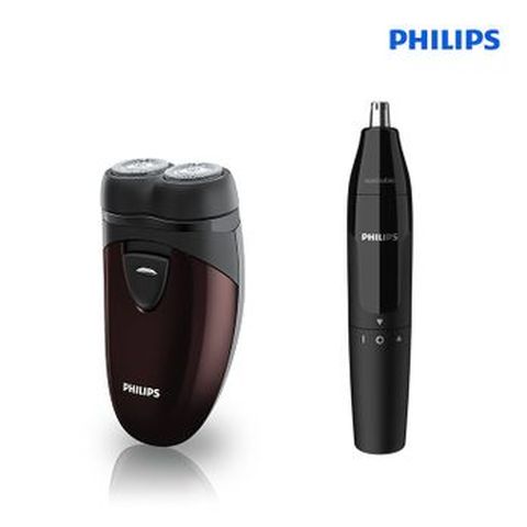 필립스 남성 그루밍 풀패키지 세트(휴대용 면도기 PQ206+코털정리기 NT1620)