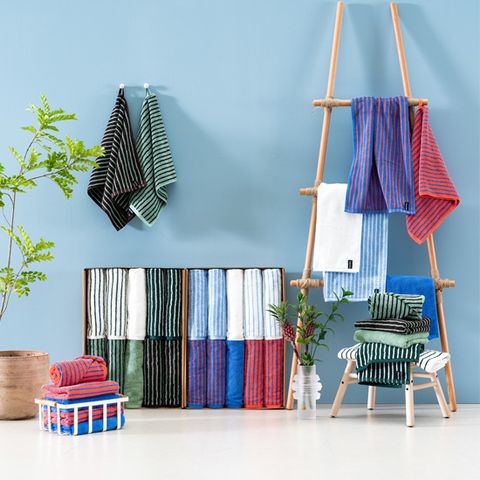 [CJ단독] 앳센셜 스트라이프 타월 10p 패키지 세트