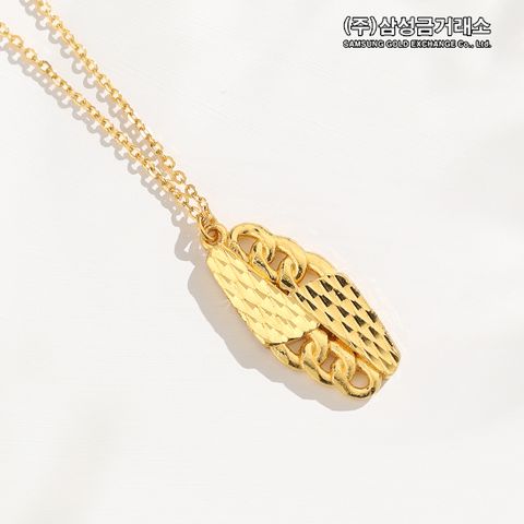24K 커브체인 팬던트 목걸이