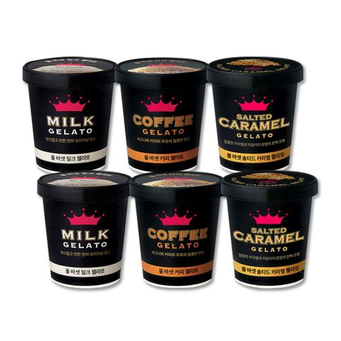 [삼성5%할인]폴바셋 젤라또 3종, 총 6통 (밀크2+커피2+카라멜2 각 474ml) 파인트 아이스크림 (m)