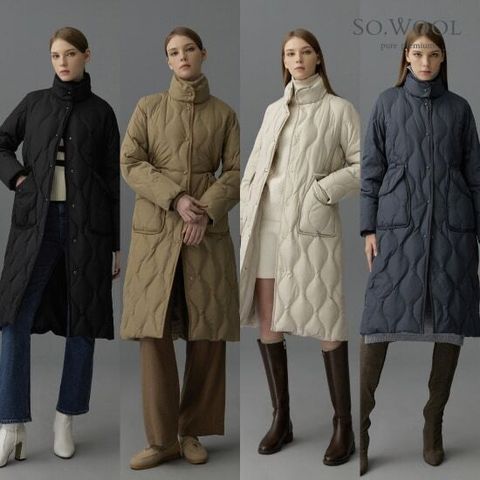 쏘울 23FW RDS구스 물결 퀼팅 롱다운1종 [런칭 가격 199,900원]