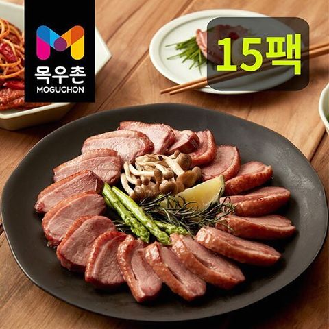 허니머스타드드레싱 소스 12g 8팩 포함 목우촌 무항생제 훈제오리 200g*15팩 총3.9kg 소스12g 8팩