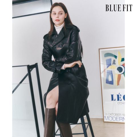 [롯데카드5%할인][론칭가 89만원→10만원↓]블루핏 이태리 돌체 베지터블 램스킨 트렌치 코트