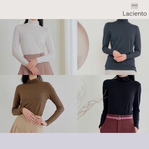 [런칭가 69900원] 라씨엔토 하이넥 클래식 티블라우스 4종