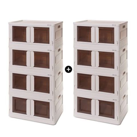 벨라홈 양문형 폴딩 이동식 수납장4+4