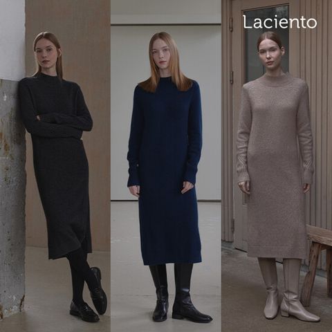 [[론칭가 99000원] 라씨엔토 Winter 라쿤 울 블렌드 니트 원피스 1종