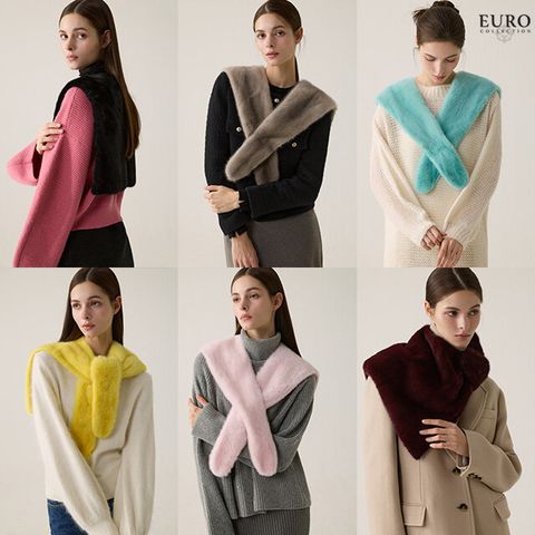 [삼성카드5%할인]★10만원 세일★ 유로(EURO) 풀스킨 밍크 숄 (24겨울)