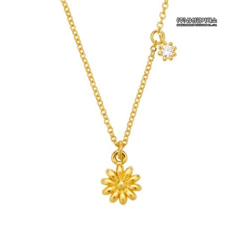 [삼성금거래소]24K스윗플라워 큐빅 목걸이