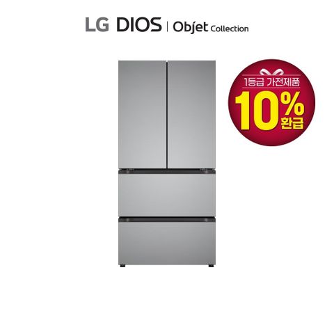 LG 오브제 김치톡톡 메탈 4도어 1등급 491L Z499MPSF11