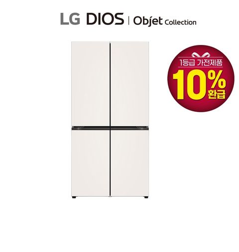 LG 디오스 오브제 글라스 4도어 냉장고 1등급 M875GBB031S 외
