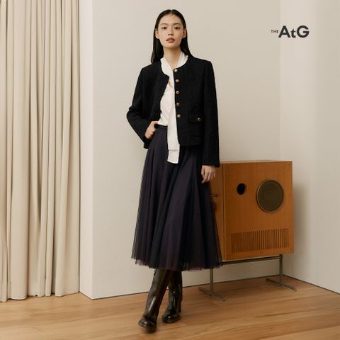 [론칭가79,900원] 더엣지 투톤 샤 스커트