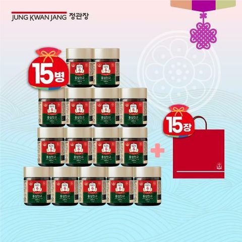 [신세계단독] 정관장 홍삼진고 100g x 15병 + 쇼핑백 15장