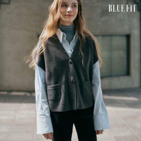 [삼성카드5%할인][론칭가69,000원→1만원↓] 블루핏 울100 베스트 가디건
