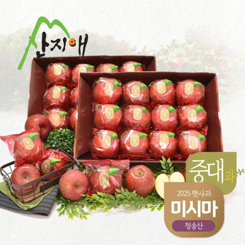 산지애 청송 햇사과 미시마 6kg (3kg*2박스, 총 18~26과)