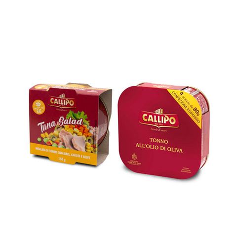 [칼리포] 올리브오일 참치(80GX4) 1개,샐러드참치(옥수수올리브)1개