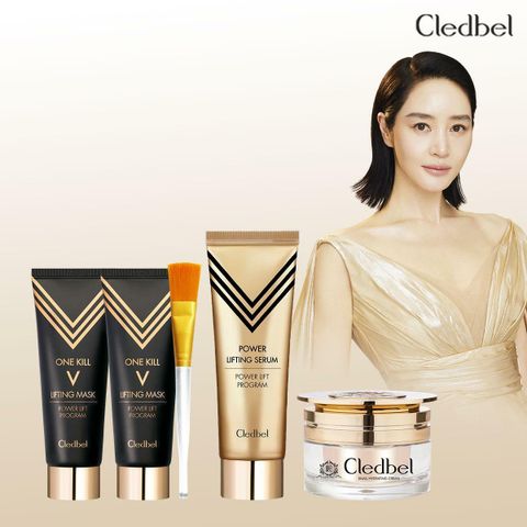 [국민카드5%할인]끌레드벨 골드 리프팅팩 블랙에디션 2개 + 세럼 대용량 + 스네일크림 