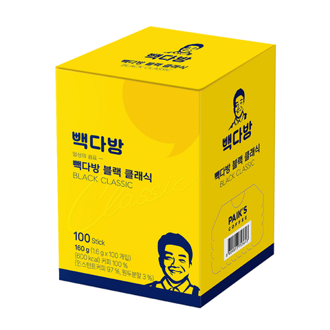 빽다방 블랙 클래식 1박스 100스틱 160g(1.6g x 100개)