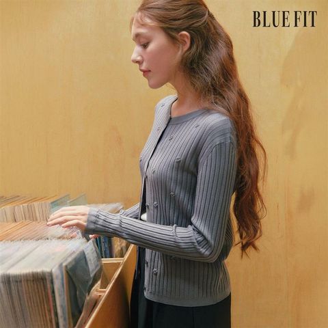 [카드 5%할인][론칭가 69,900원→2만원↓] 블루핏 플라워 리브 가디건 (Atelier Line)