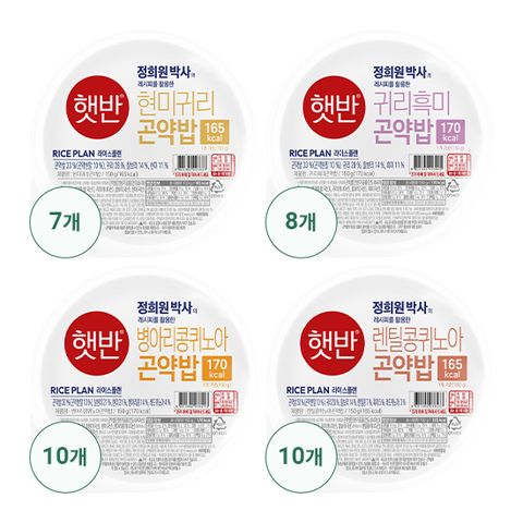 햇반 곤약밥 32+5팩(현미귀리9+귀리흑미8+렌틸콩10+병아리콩10)