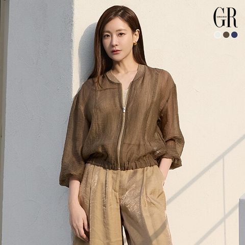 (런칭가 74,900원) 26SS 리오셀 블렌디드 시스루 집업 자켓 3종