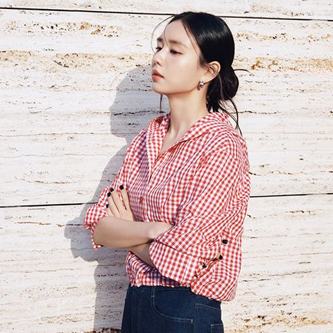 [최초가 79,900]26SS 아사면 깅엄체크후드