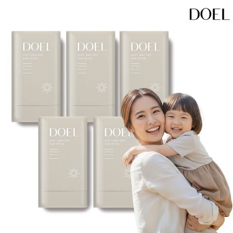 도엘 DOEL 100% 무기자차 온가족 선스틱 국내최대용량 25g 패밀리 세트 (본품 5개)