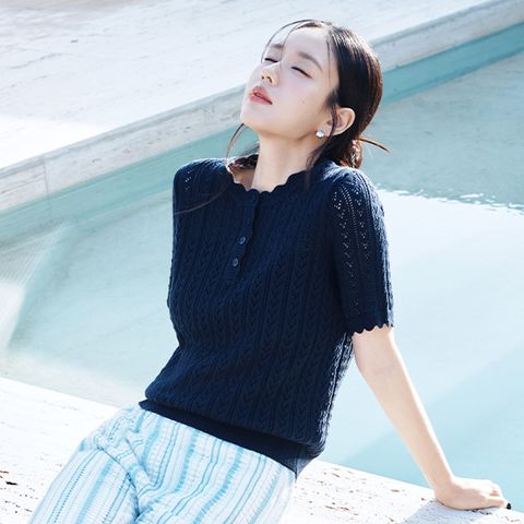 [최초가79,900원]26SS 스칼럽 크로쉐 반팔니트 3종