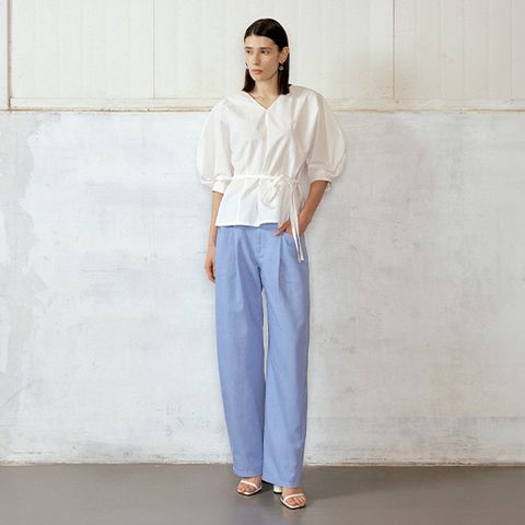 [최초가119,000원]26SS (+7cm)린넨블렌디드 피그먼트 배럴데님