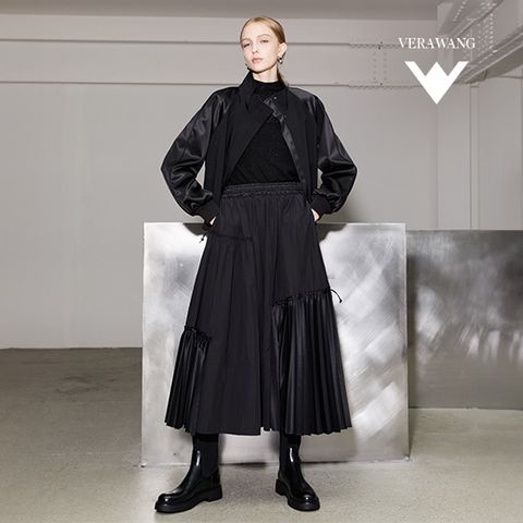 26FW 언밸런스 플리츠 스커트