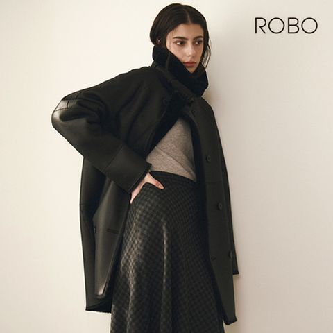 25F/W 리버시블 넥벨트 더블 하프 무스탕