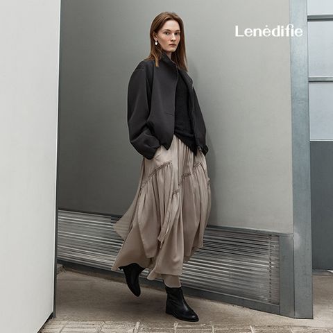 26FW 언밸런스 쉬폰 스커트