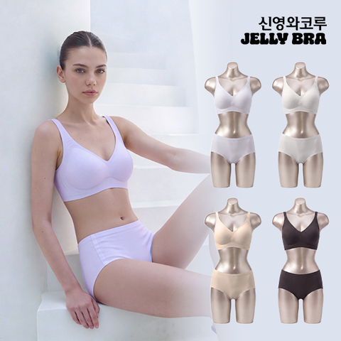 젤리브라 메쉬 모아핏 브라팬티 끈형 4세트