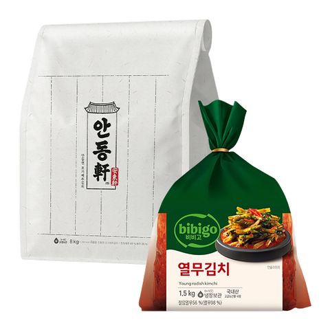 비비고 안동헌 포기 배추김치 8kg + 비비고 열무김치 1.5kg